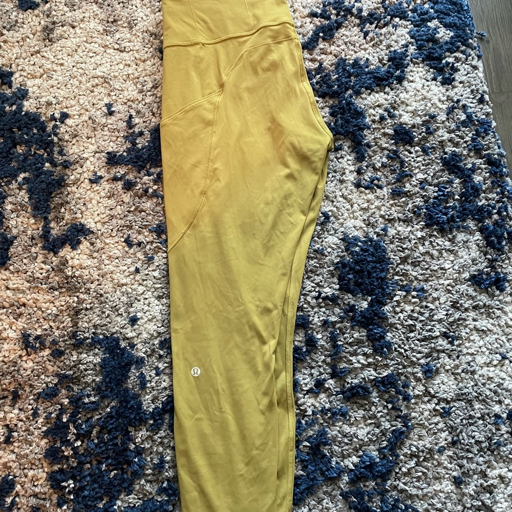 Lululemon mustard green legging US12